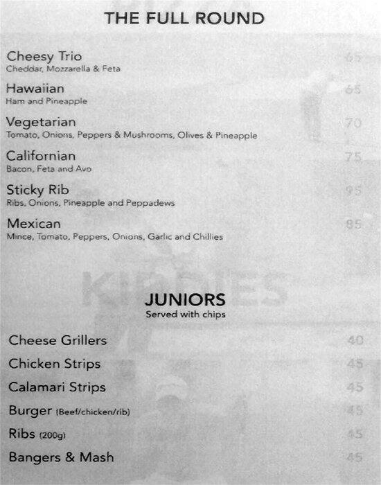 Menu at Pitch & Putter Restaurant & Pub, Cape Town