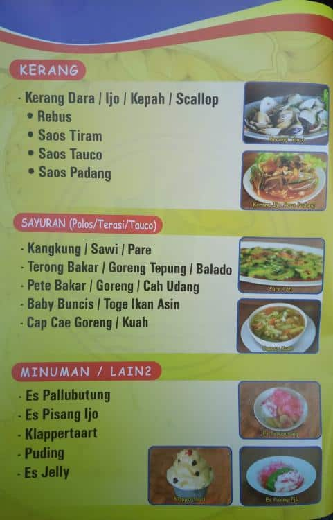 Menu at Rumah Makan Ujung Pandang restaurant, Tangerang