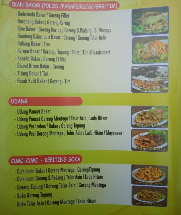 Menu at Rumah Makan Ujung Pandang restaurant, Tangerang