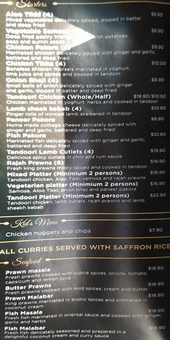 Indian Hub Menu Menu For Indian Hub Diamond Creek Melbourne