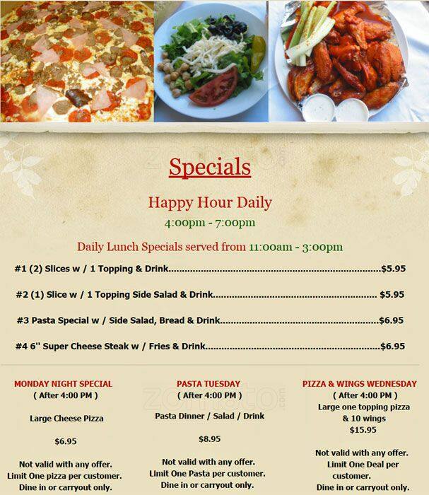 Menu at Ray's Pizza and Gelato pizzeria, San Antonio, Fredericksburg Rd