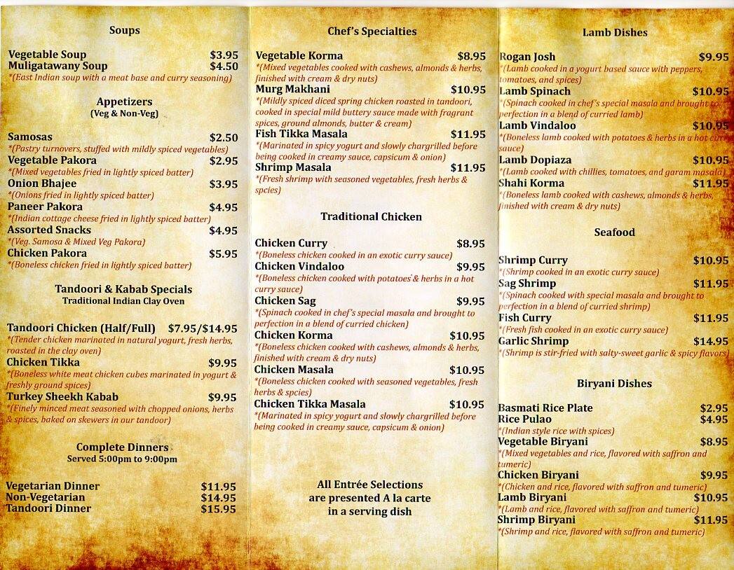 Carta de India Kitchen