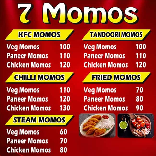 Menu of 7 Momos, Magarpatta, Pune