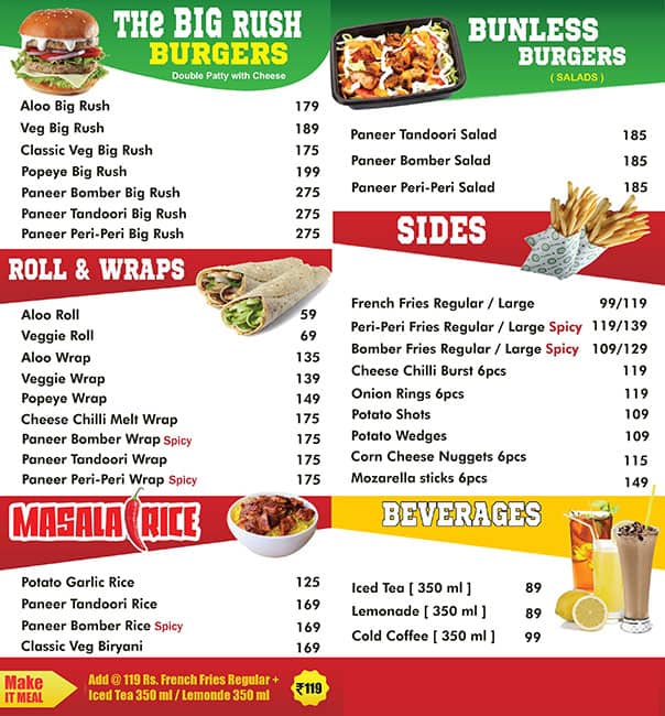 RushHrs menu