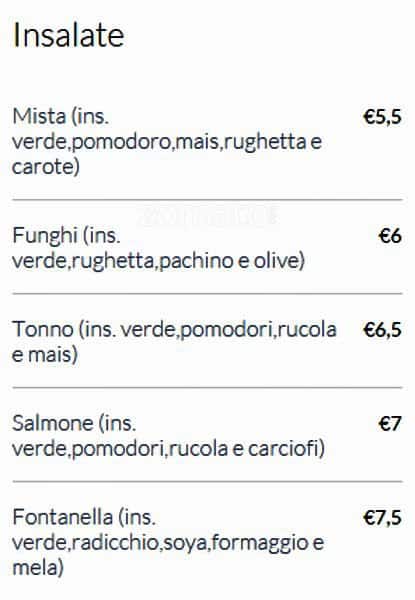 Menu di Fontanella al 30 