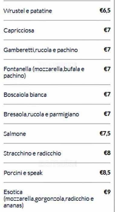 Menu di Fontanella al 30 