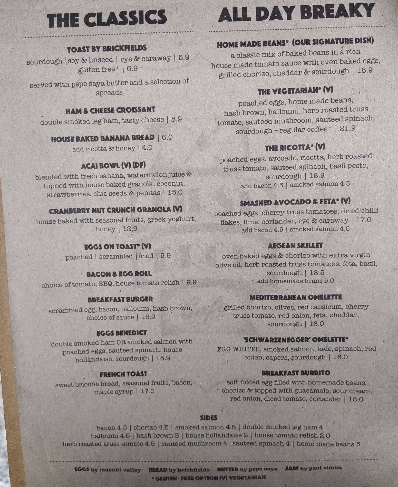 Menu at First Drop Cafe Redfern, Redfern
