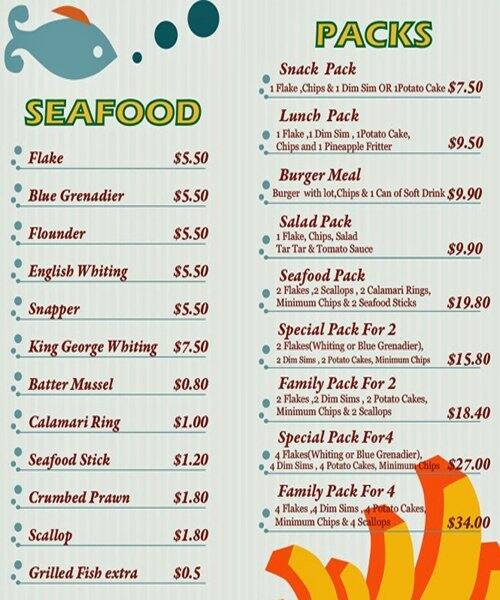 East Hawthorn Fish and Chips Menu Urbanspoon/Zomato