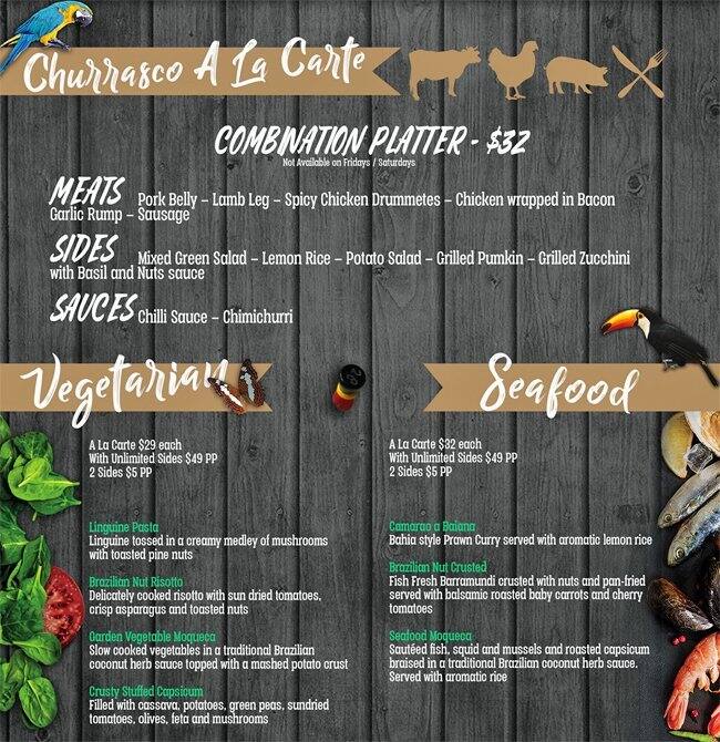 Carta Del Restaurante Chico Rio Townsville