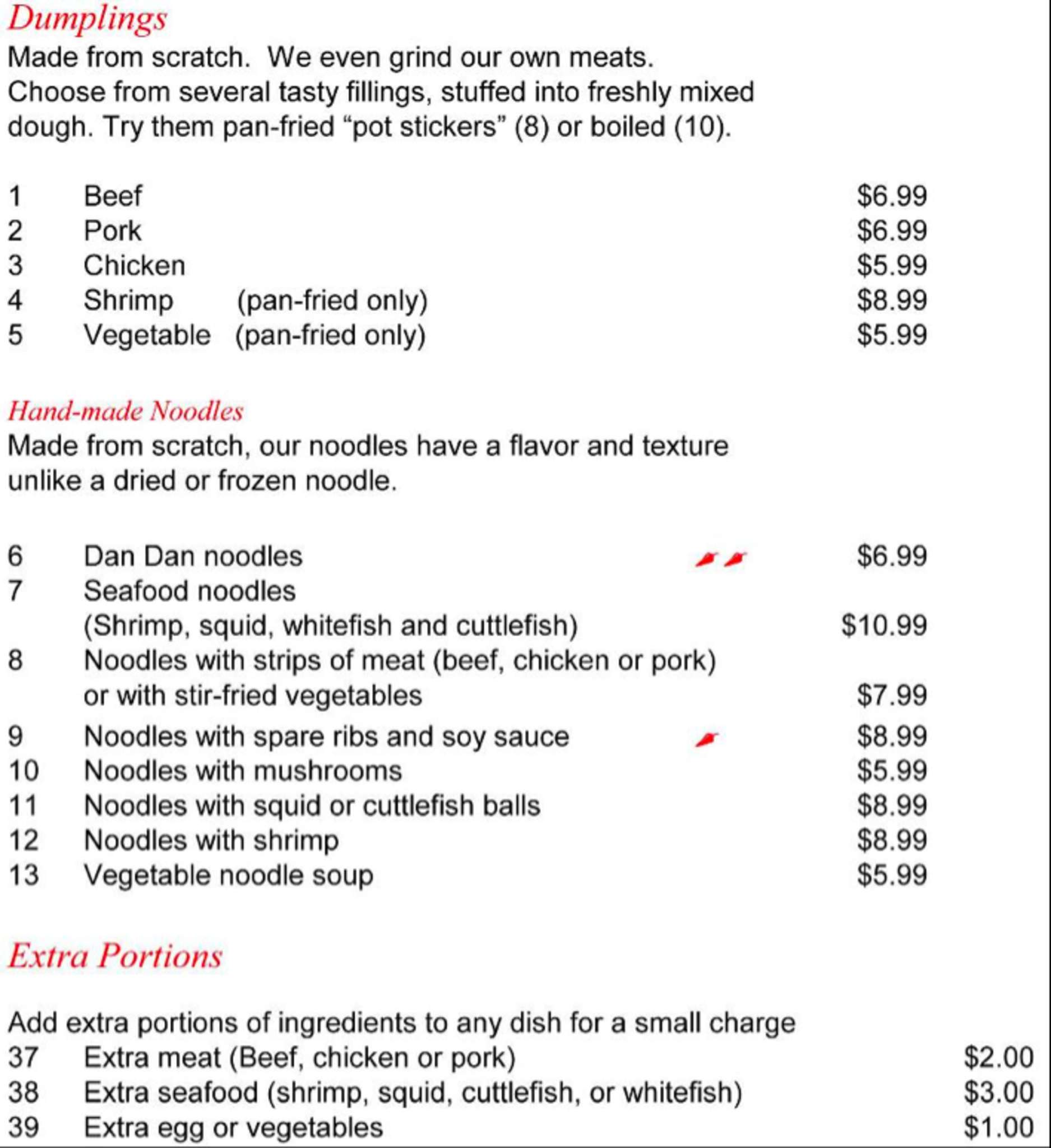 Hot Pan Noodles & Dumplings Menu Urbanspoon/Zomato