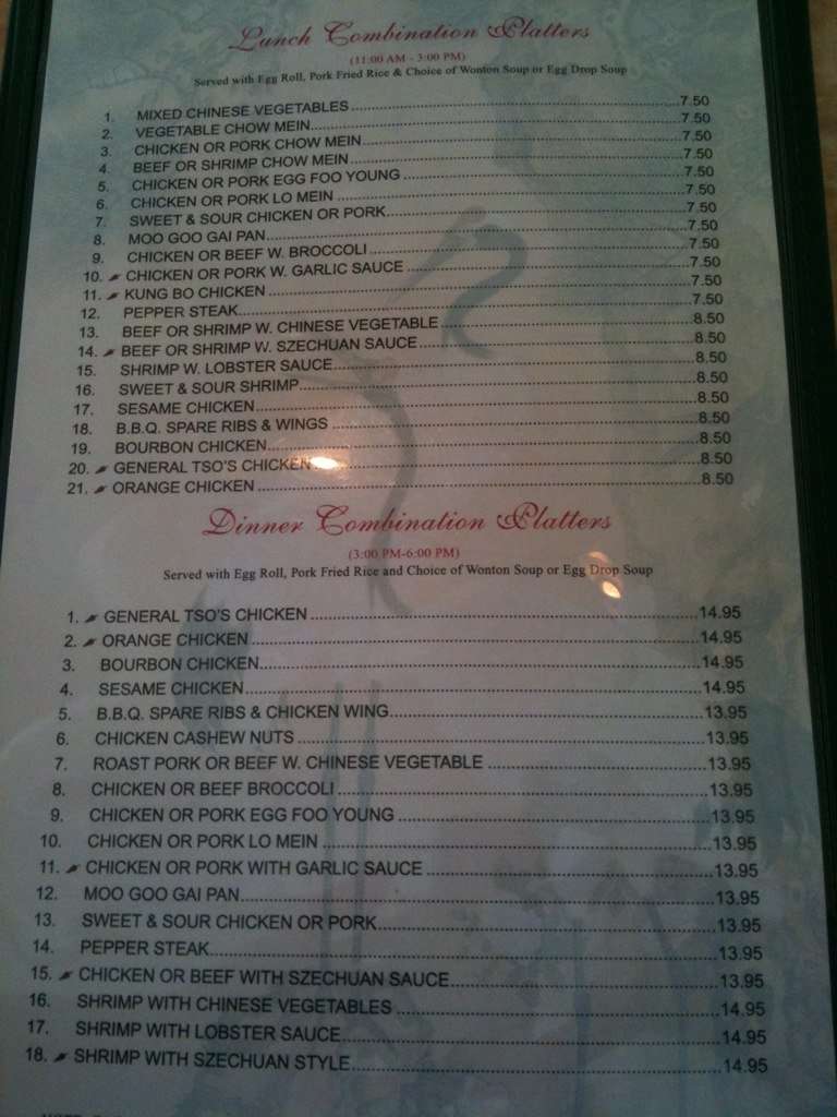 Menu at Summer Palace restaurant, Winter Garden, Summerport Village Pkwy