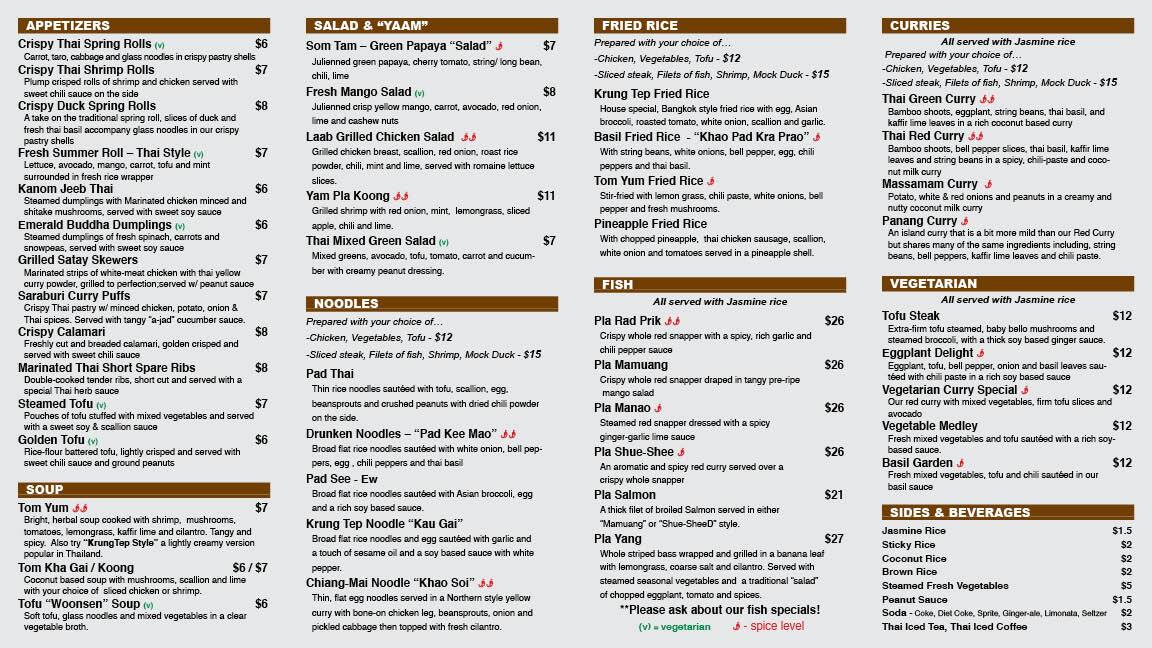 Krung Tep Thai Bistro Menu, Menu for Krung Tep Thai Bistro, Great Neck