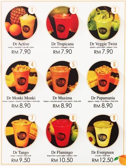 Dr Juice Menu, Menu for Dr Juice, Taman Maluri, Kuala Lumpur Zomato