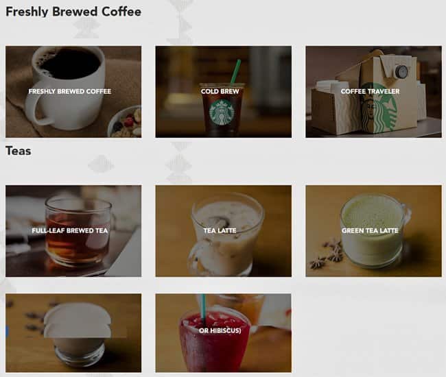Starbucks メニュー
