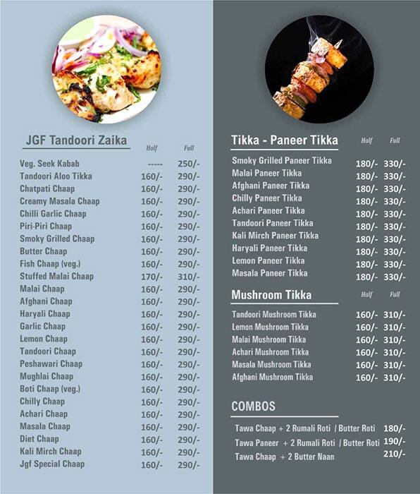 JUGNU GRILL FLAME menu