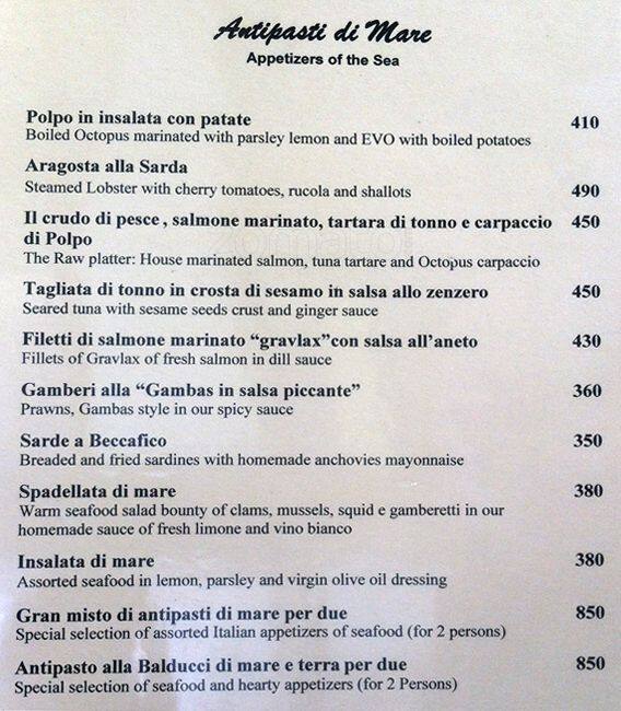 Menu at Balducci Ristorante & Deli restaurant, Taguig, Serendra Piazza