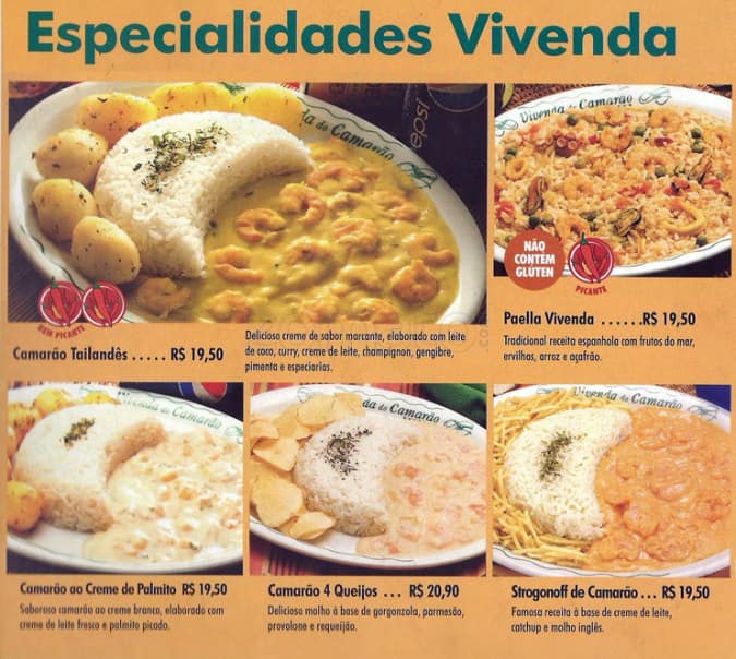 Vivenda do Camarão cardápio