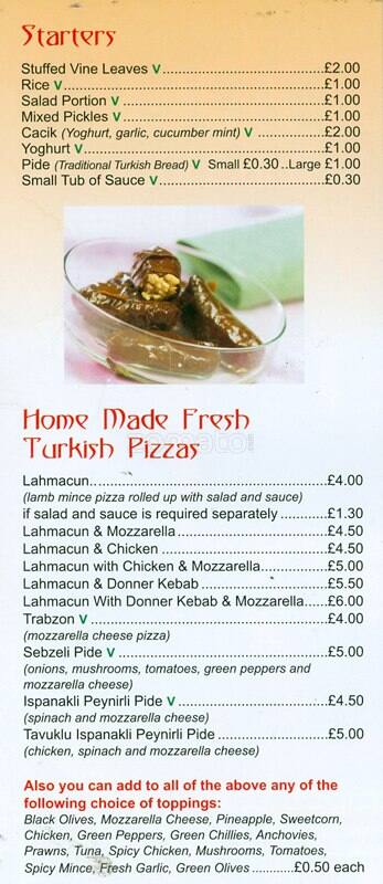 turkish kebab house menu
