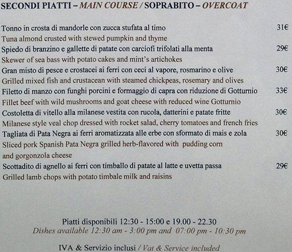 Menu di Elyxr Bar Milano 