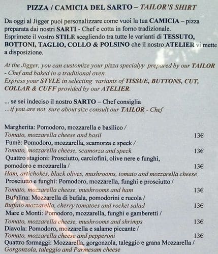 Menu di Elyxr Bar Milano 