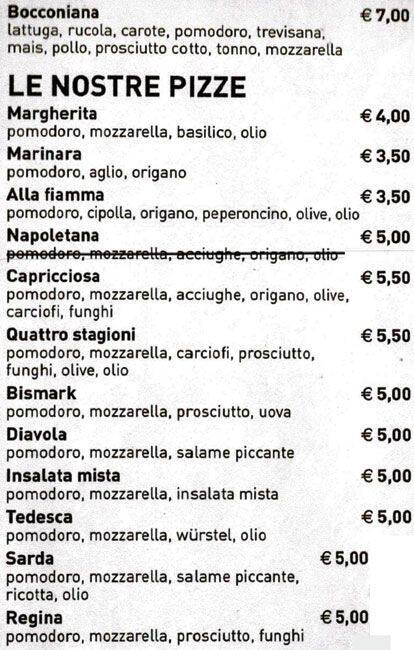 Menu di Stella d'Oriente 