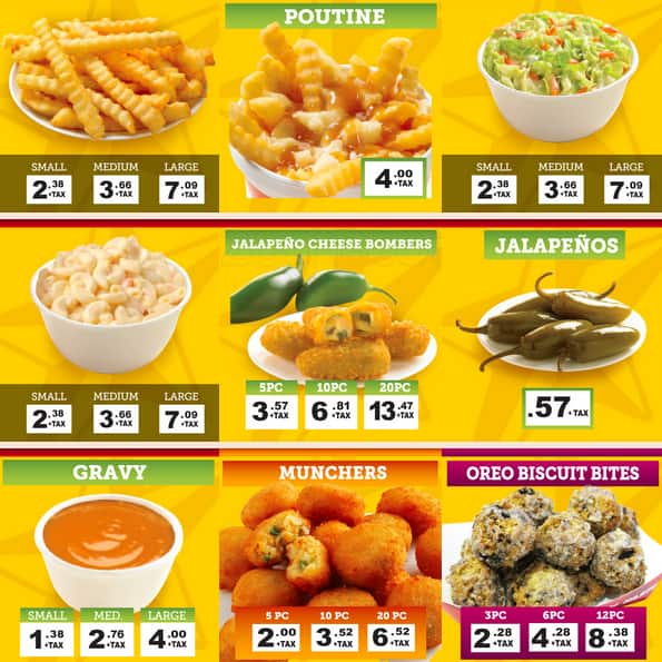 Menu at Church's Chicken fast food, Vancouver, Kingsway