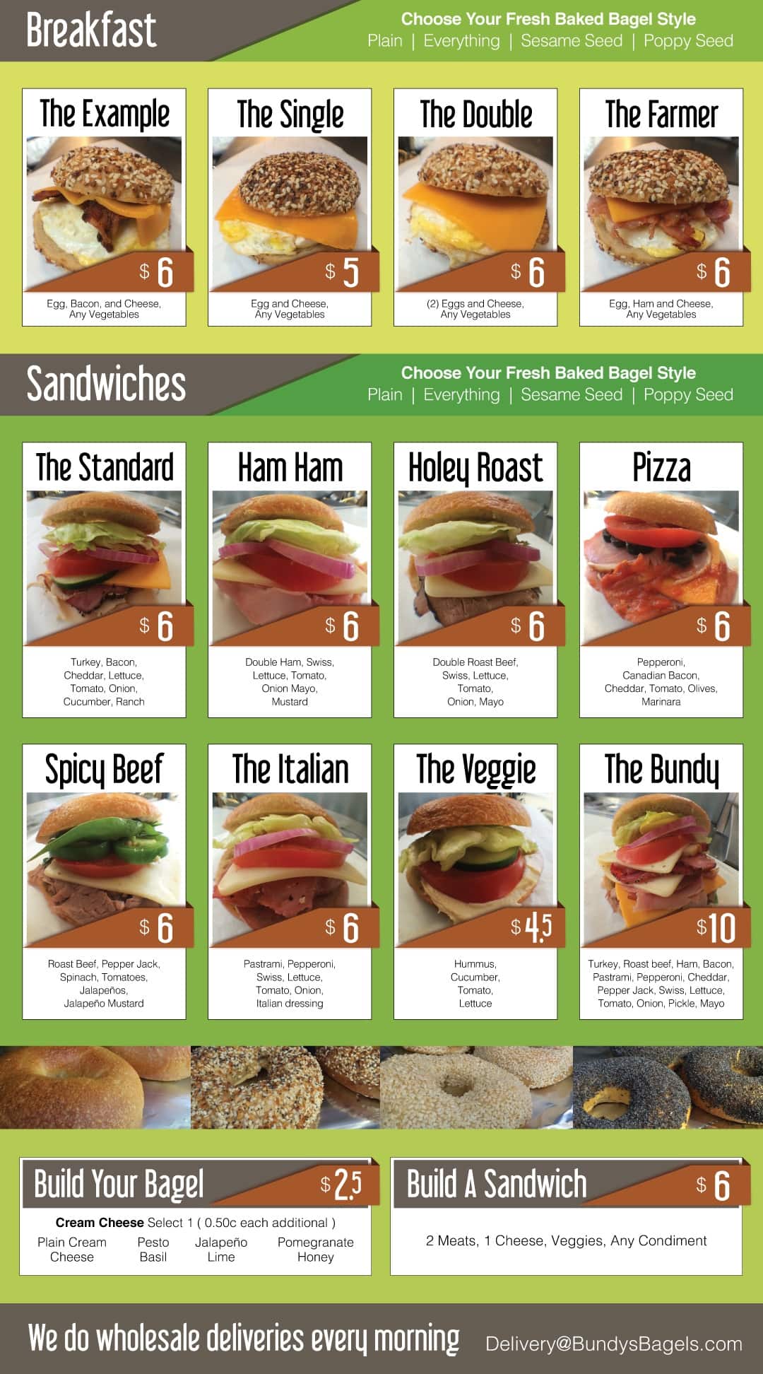 Bundy's Bagels Menu, Menu for Bundy's Bagels, Hawthorne, Portland