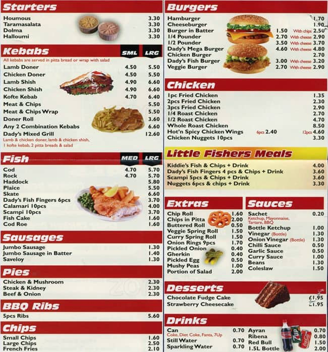 Dady's Menu, Menu for Dady's, Enfield, London - Zomato UK