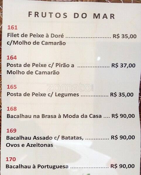 Cantinho Café e Bar cardápio