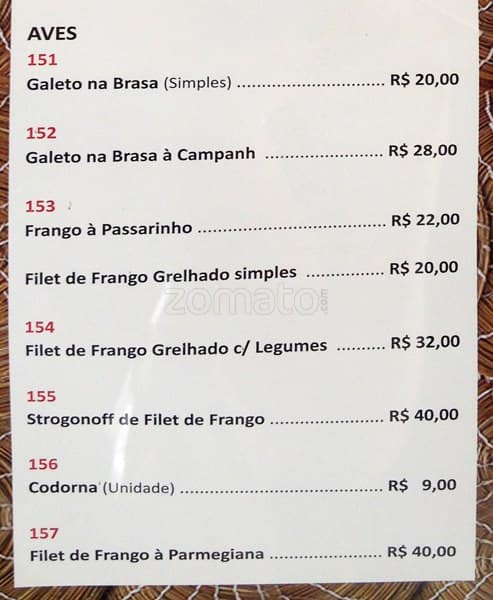 Cantinho Café e Bar cardápio