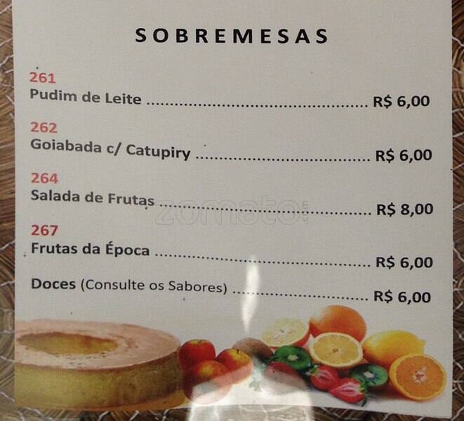 Cantinho Café e Bar cardápio