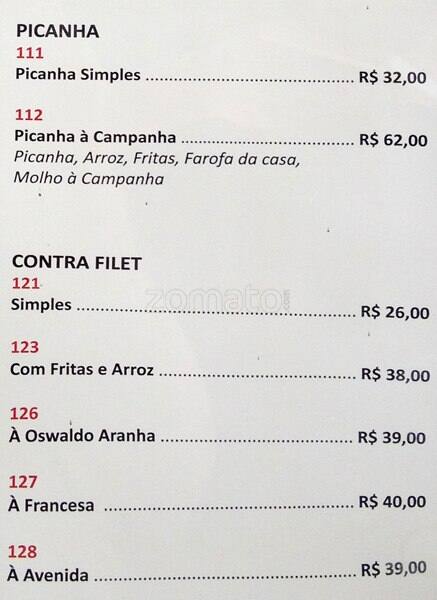 Cantinho Café e Bar cardápio