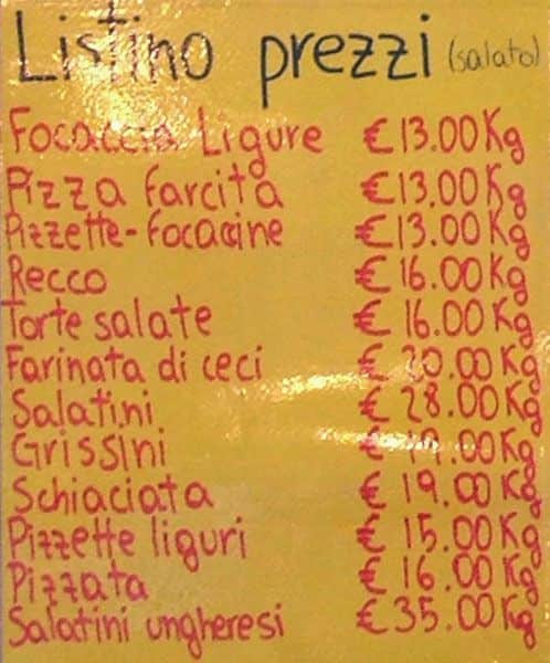 Menu di Spizzettando 