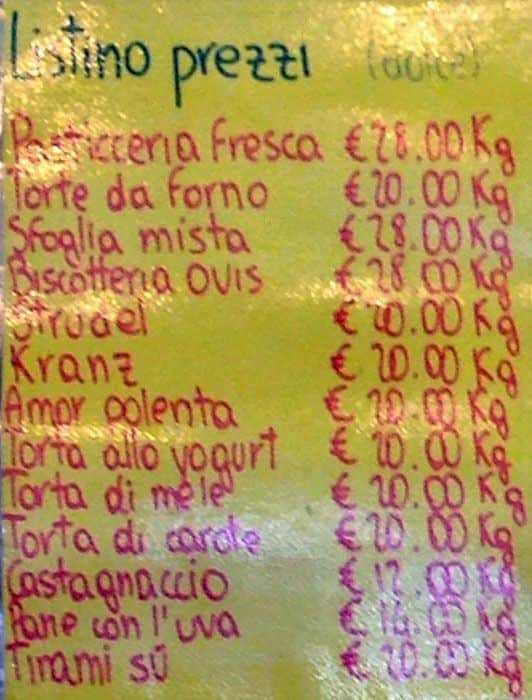 Menu di Spizzettando 