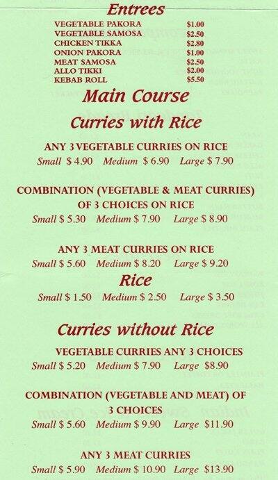 North Indian Cuisine Menu Menu For North Indian Cuisine - 