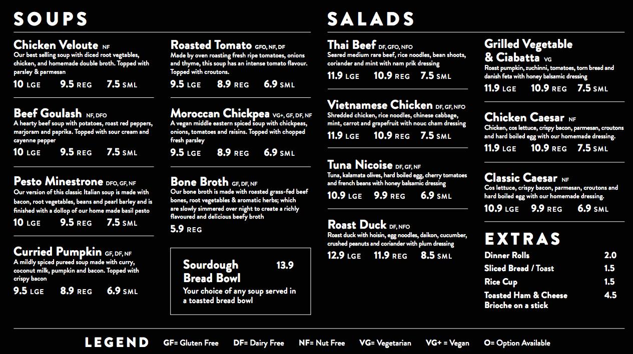 Carta de Slurp Soups