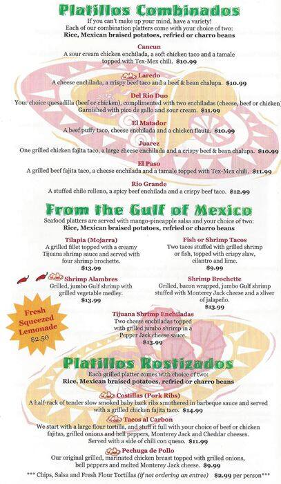 Cafe Del Rio меню