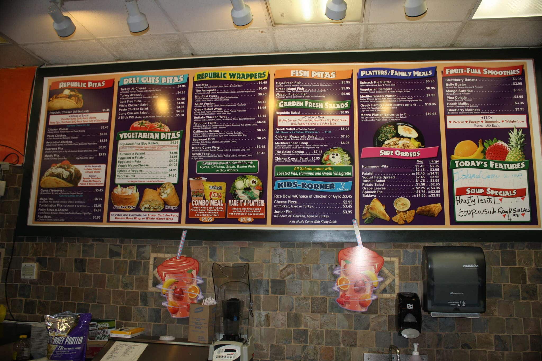 Pita's Republic Menu, Menu for Pita's Republic, Carrollwood, Tampa Bay