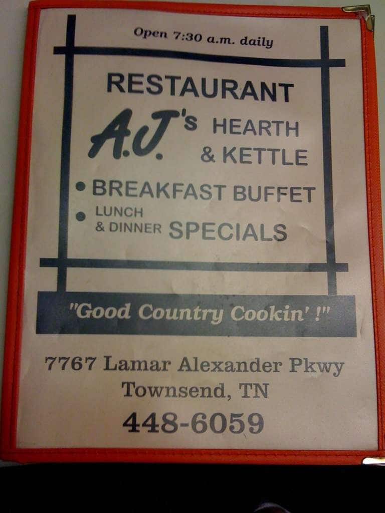 Hearth & Kettle Menu, Menu for Hearth & Kettle, Townsend, Knoxville