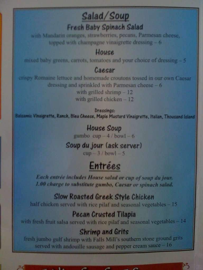 Menu at The Docks steakhouse, Scottsboro, Ed Hembree Dr