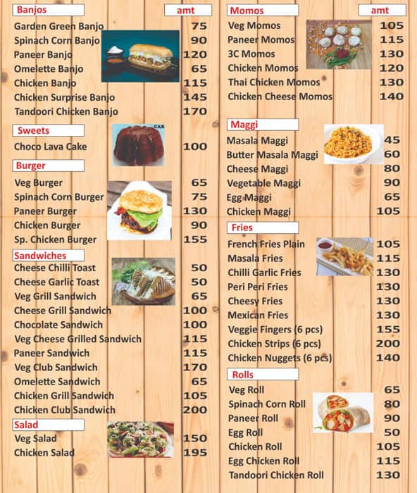 Menu at Banjo's The Food Chain, Aurangabad