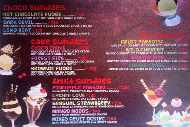 I Scream For Ice Cream Menu, Menu for I Scream For Ice Cream ...