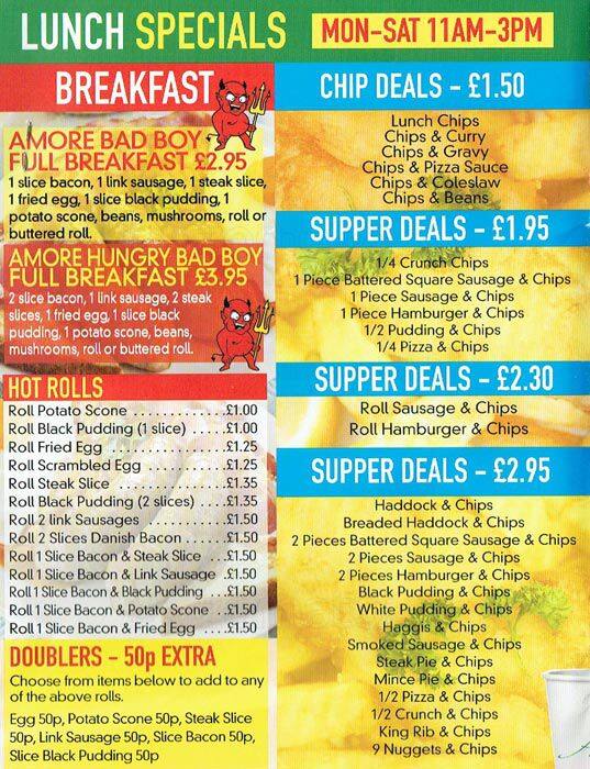 Pizza Amore a Glasgow Foto del Menu con Prezzi Zomato UK