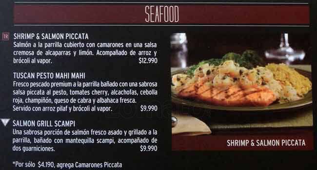 Tony Roma's menu