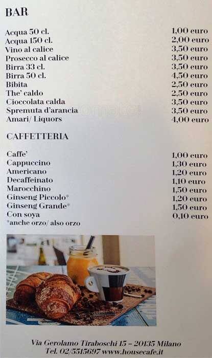 Menu di Quartino 