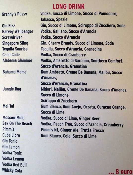 Menu di Quartino 