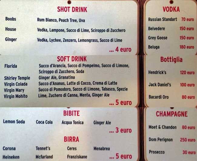 Menu di Quartino 