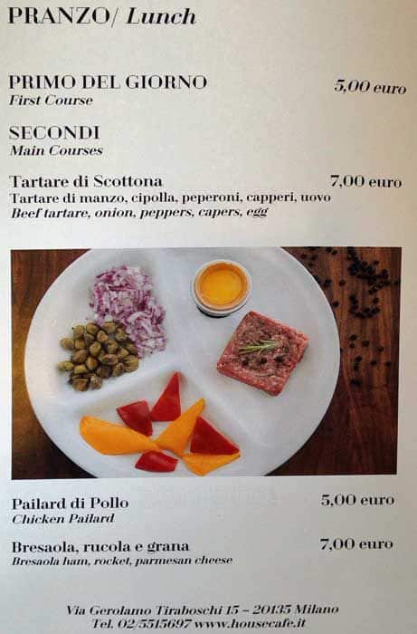 Menu di Quartino 