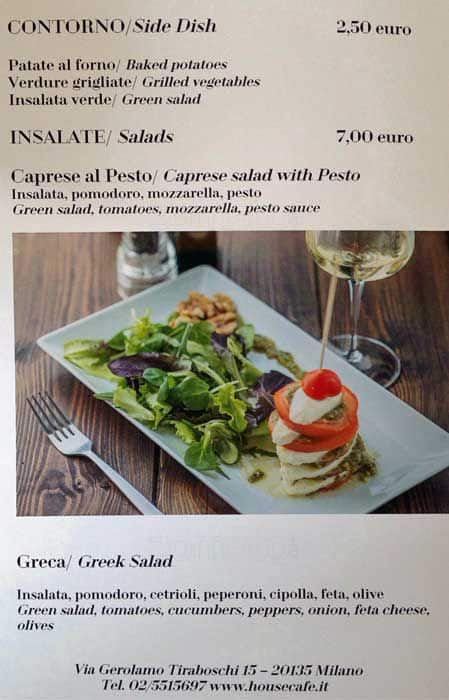 Menu di Quartino 
