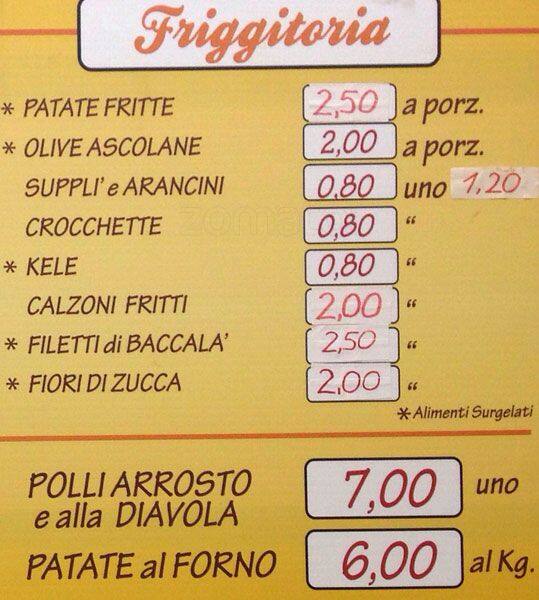 Menu di Pizza Romana 